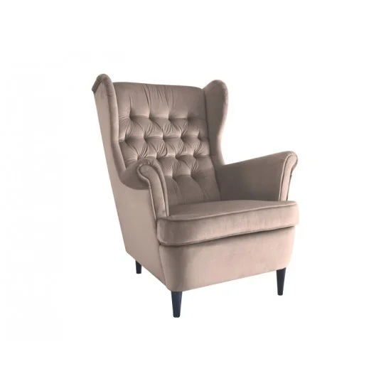 Крісло HARRY VELVET беж BLUVEL 28 / венге HARRYV28W 1